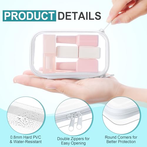 Sanwuta 10 Pcs XS Clear Hard Zipper Case Organizer Set with Labels