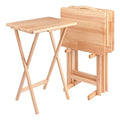 Winsome Wood Alex Snack Table Set 4-Piece with Stand - Natural Finish