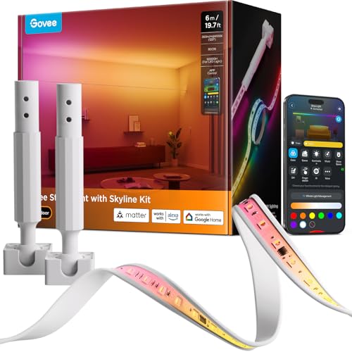 Govee RGBWWIC 19.7ft Smart LED Strip Light Kit with Skyline Floating Wall Wash