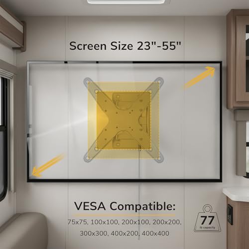 Mount-It! Lockable RV TV Mount 23-55 Inch 400x400 VESA Heavy Duty Up to 77 lb