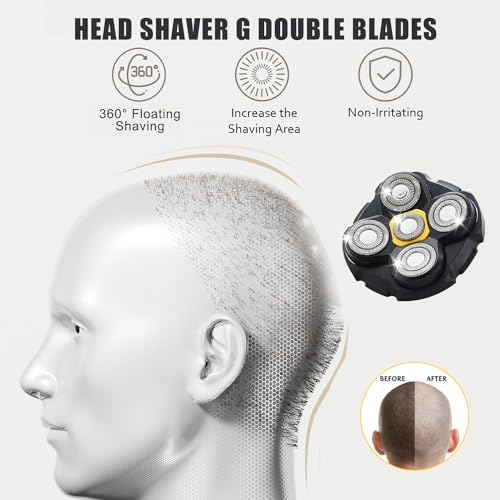 Silvery 4-Pack Head Shaver Replacement Heads for Microtouch Titanium Head Bald Men