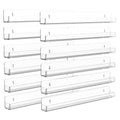 12 Pack Clear Acrylic Nail Polish Rack Wall Shelf - 15 Inch Storage Organizer with Removable End Insets