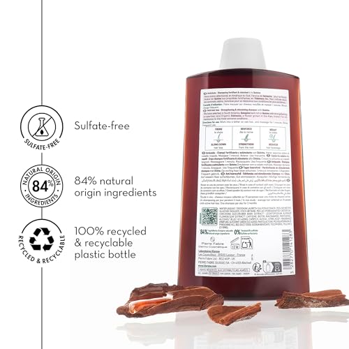 Klorane Strengthening Shampoo with Quinine 13.5 Fl Oz - Hair Thickening & Hair Loss Support - Pack of 1