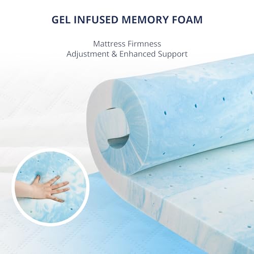 EGOHOME 3 Inch Queen Memory Foam Mattress Topper with Removable Cover - Cooling & Support