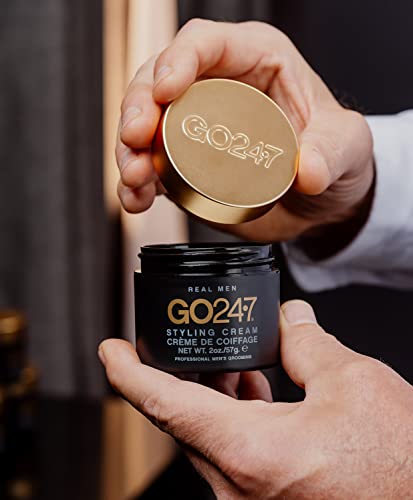 GO247 Medium Hold Hair Styling Cream for Men - Matte Finish, 2 oz