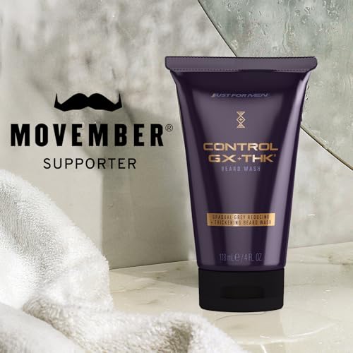 Just for Men Control GX + THK Beard Wash 4 Fl Oz Gray Reducer & Thickener - Pack of 1