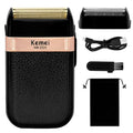 KEMEI Double Foil Electric Razor for Men Black - Waterproof Beard Trimmer, USB Rechargeable