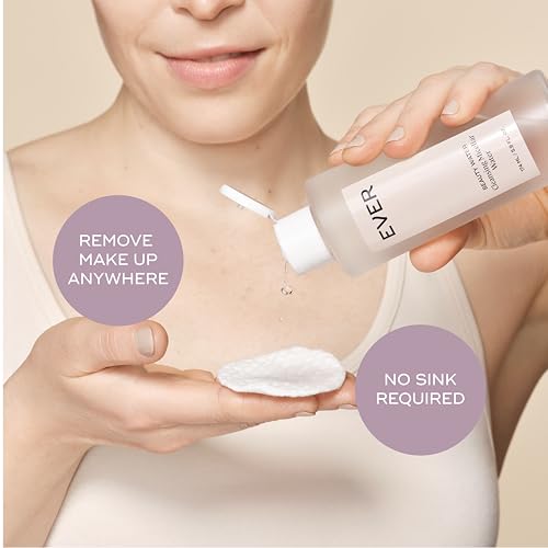 Ever Beauty Water Micellar Cleanser & Eye Makeup Remover - Rose Water, Hydrating, Sensitive Skin, 5.9 fl oz