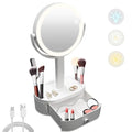 Makeup Mirror with Lights, Lighted Makeup Mirror with Magnification, 80 LED Vanity Mirror with Lights, 3 Color Modes & Stepless Dimming, Shatterp roof & Stable Base
