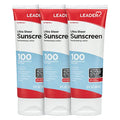 Leader Travel Sunscreen SPF 100+ 3 Pack - Ultra Sheer Water-Resistant, Dry-Touch Lotion