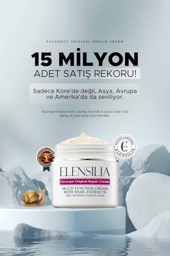 Elensilia Snail Repair Cream with 80% French Snail Mucin - Deep Hydrating Face Moisturizer, 50g - Variation 1 Pack of 1