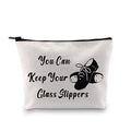 G2TUP Tap Dance Gift Cosmetic Bag Zipper Travel Pouch (Keep Your Glass Slippers White Bag)