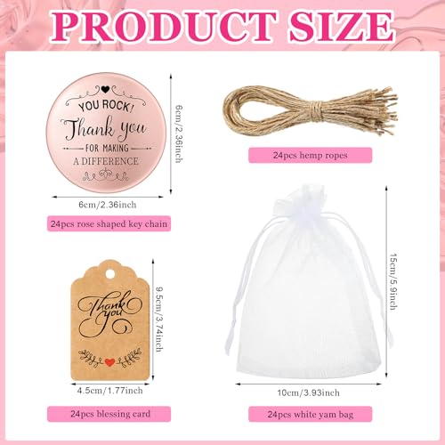 Soaoo 24 Set Inspirational Compact Mirrors Bulk You Rock Thank You for Making a Difference Double Sided Small Pocket Mirrors for Women Bridal Shower Wedding Employee Coworker Summer Christmas Gift