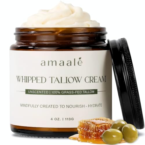 100% Grass-Fed Halal Whipped Tallow Cream (Unscented) - Beef for Skin