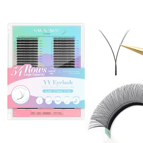 YY Lash Extensions 0.07 D 7-15mm Mix - Large Capacity 54 Rows for Professionals