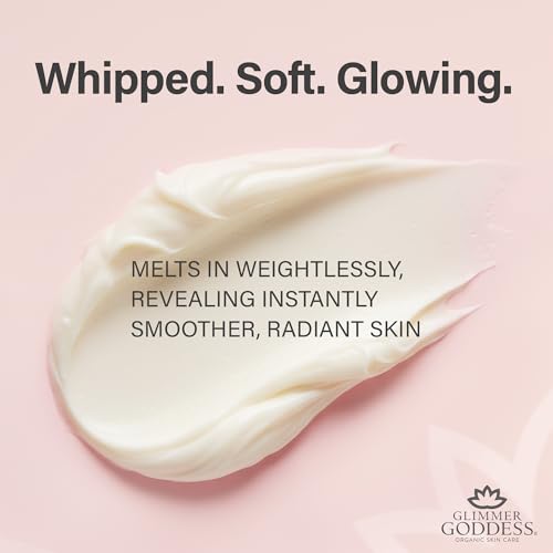 Glimmer Goddess Unscented Whipped Body Butter - Hydrating 8oz for Soft Skin