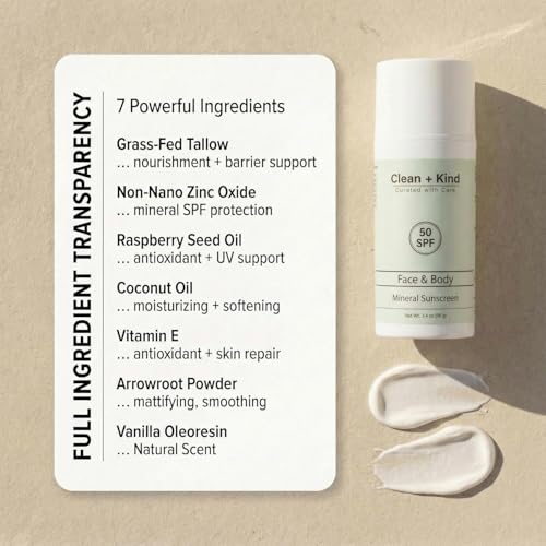 Organic Beef Tallow Sunscreen SPF 50 2-Pack – Mineral, Reef Safe, Natural UV Blocker