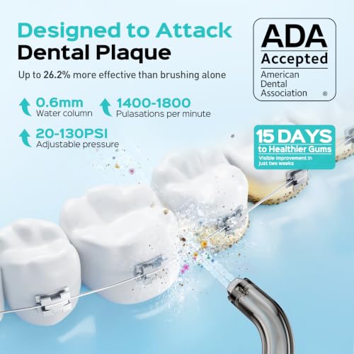 Water Dental Flosser C51 - ADA Accepted, 3 Modes 6 Pressure Settings, Arctic White