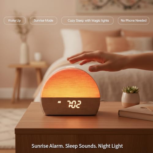 Sunrise Alarm Clock with White Noise Sound Machine, Night Light & Sleep Timer