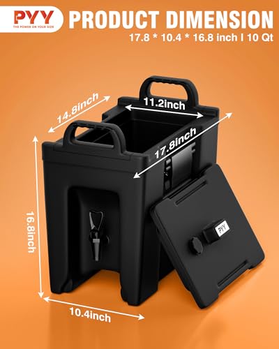 Black 2.5 Gallon Insulated Beverage Dispenser Thermal Drink Server