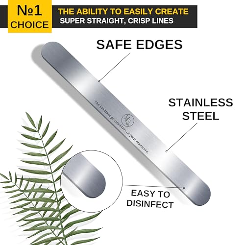 Nail File 100 Grit Professional Russian Manicure Reusable Peel and Stick Nail Files, Replaceable Emery Boards, Steel Base, Manicure Tools for Salon, 50 pcs + 1 Metal Board Set