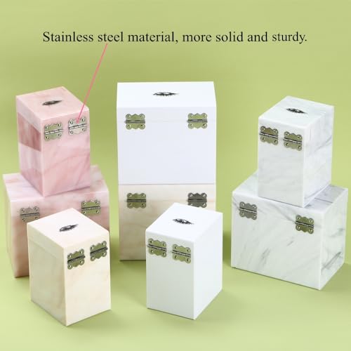 5-Layer Acrylic Eyelash Storage Box with 5 Pallets - Pink Marble Organizer for False Eyelash Display