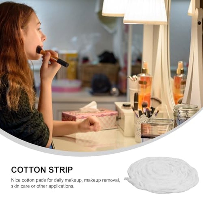EXCEART Cotton Ball Strips for Beauty and Personal Care 1 Pack Disposable Cotton Pads for Makeup Removal and Salon Use 200G Soft Absorbent Rounds