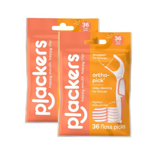 Floss Picks for Braces - 36 Count Pack of 8, Gentle Interbracket Cleaning