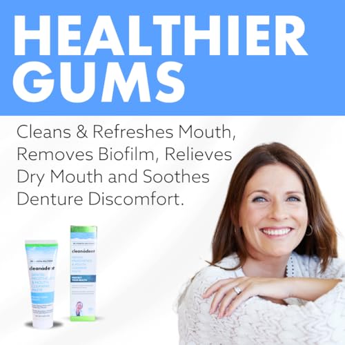 Dr. B Dental Solutions Cleanadent Denture & Gum Toothpaste 4 oz Pack of 2 - ADA Accepted Natural Oral Care