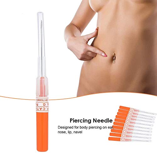 SUMPIGGER 50Pcs 24G Piercing Needles for Ear Nose Body Tattoo Kit