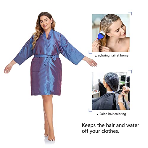 Purple Salon Client Gown Cape Pack of 4 – Hairdressing Smock Robes for Hair Cutting & Coloring
