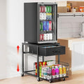 Mini Fridge Stand with Storage - Height Adjustable, Black, 1 Tier