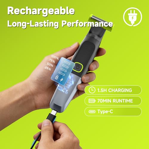 Men's Waterproof Body Hair Trimmer - Rechargeable, Skin-Friendly, Multi-Use