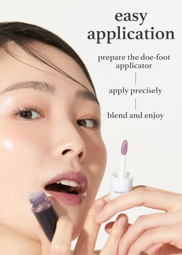Korean Vegan Lip Oil Set - Appleblacktea & Appleginseng, Hydrating & Plumping, 0.12 Fl Oz Each