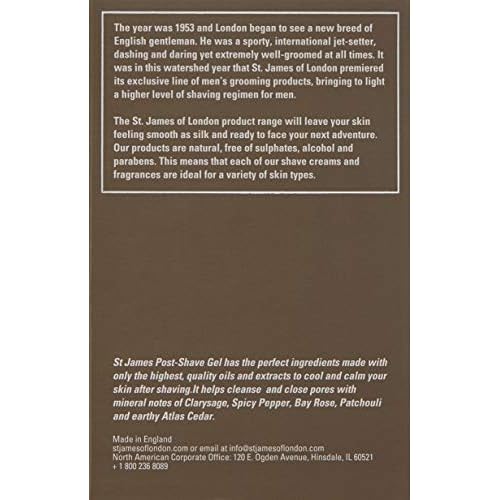 St James of London Cedarwood & Clarysage Post Shave Gel, 3.4 Fl Oz