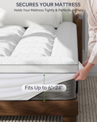 White King Mattress Topper 3-inch Thick Bamboo Viscose Pillow Top Cooling Pad