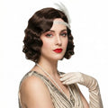 Long 1920s Vintage Curly Wig - Brown, Middle Length, Synthetic & Heat-Resistant