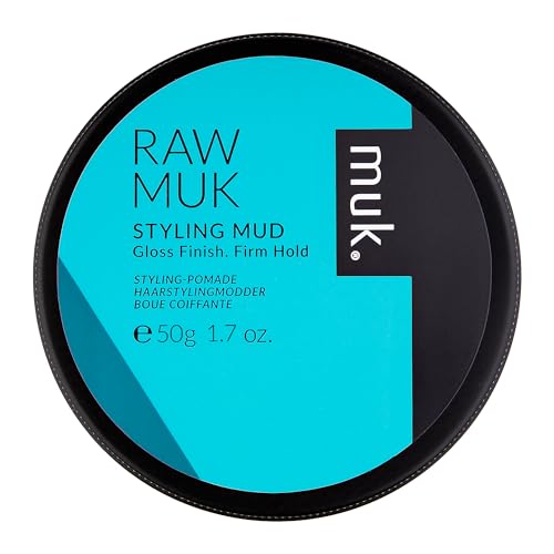 MUK Haircare Raw Firm Hold Styling Mud with High Gloss Finish, 1.7oz