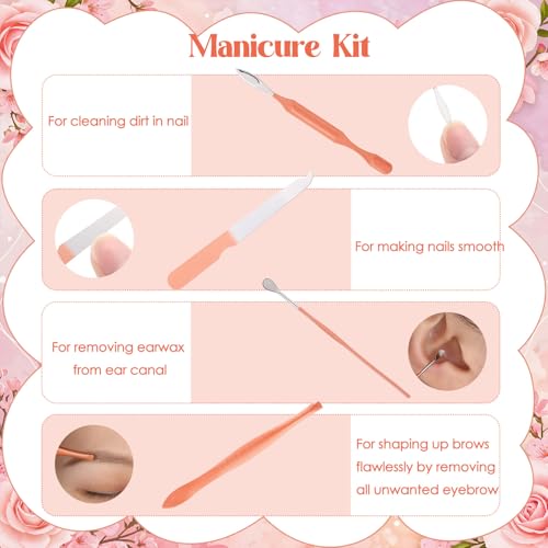 Pink Mothers Day Nail Care Gift Set with Case - 6-Piece Manicure Kit for Women & Mom