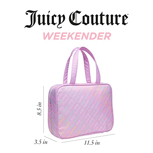 Lavender Juicy Couture Makeup & Toiletry Bag for Travel - Pink Logo