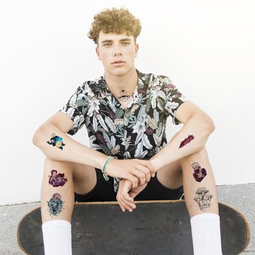 Anime JJK Halloween Face Temporary Tattoos£¨8 Sheets) Gifts Anime Cosplay Decor Tattoos Merch Cartoon Stickers Decal Party Favors Supplies for Teens Adult Man Women