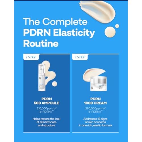 PDRN Skin Care Set - PDRN Firming Cream & Serum Set with Hyaluronic Acid & Peptides | Collagen Cream with Bakuchiol | Face Moisturizer for Sensitive Skin | Korean Skin Care | Fragrance-Free