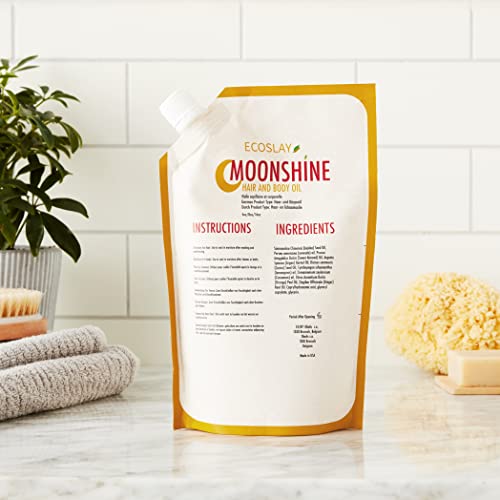 Ecoslay Moonshine Hair & Body Oil 8oz - Pre-Poo, Moisturizing, Soothe Dry Skin & Scalp