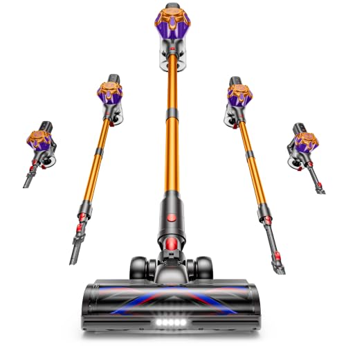 Zulyxio Gold Cordless Vacuum Cleaner 580W 50KPa Stick Vacuum with 65 Min Runtime