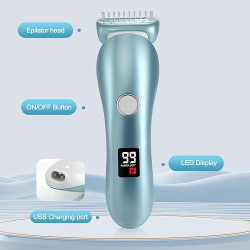 3-in-1 Cordless Women's Epilator, Electric Shaver & Bikini Trimmer for Legs & Underarm, Rechargeable Wet Dry Use Painless Hair Removal with Detachable Head