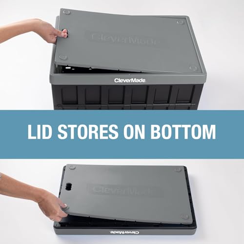 CleverMade Ocean Collapsible Storage Bins 62L 3 Pack, Heavy-Duty Plastic Crates