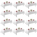 FINDYOU 12 Pack White Polyester Tablecloth 60 x 102 Inch for 6ft Rectangular Tables