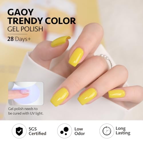 GAOY 23-Piece Gel Nail Polish Kit Pastel Macaron Colors with Top & Base Coats