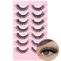 FARRED Cat Eye Lashes Natural Eyelashes Short Wispy Lash Strips Volume Cateye False Eyelash Medium Length Fake Lashes Natural Looking Hybrid Clusters Full Demi Wispies Strip Pesta?as (A1 | 8-14MM)