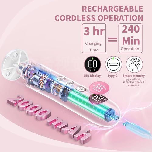 Electric Nail Drill Kit Cordless White with Pouch - Professional Pedicure Set